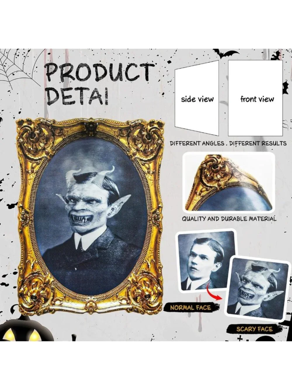 Spooky Halloween Indoor Decorations - 3D Haunted Portraits & Scary Decor (12